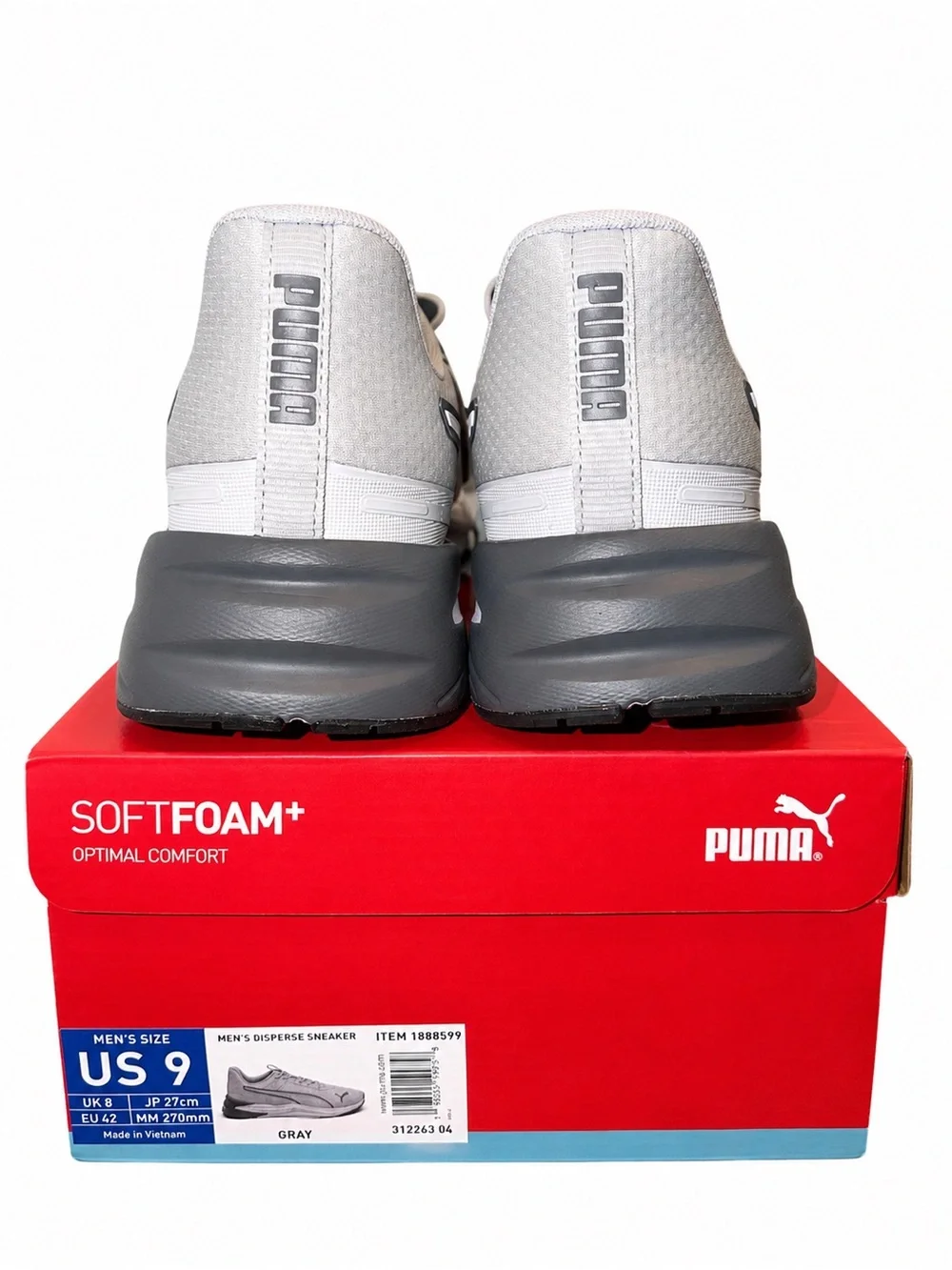 Puma Disperse Running Shoes Men's Size 9 Gray SoftFoam NIB